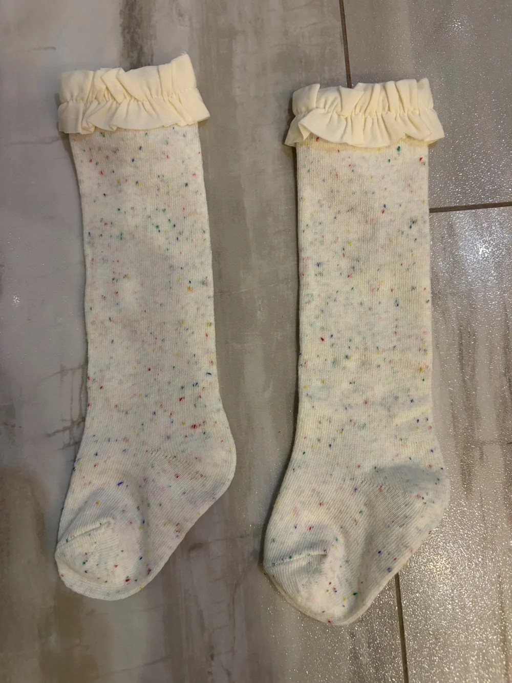 NWT RuffleButts 3-Pack Confetti & Sparkle Ruffle Top Knee Socks Girls 12-24M